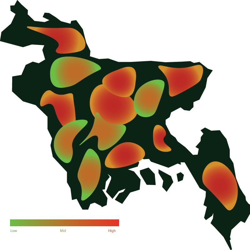 Scam Activity Heatmap of Bangladesh